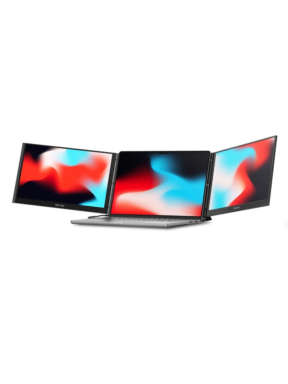 Trio Pro Triple-Screen Laptop Monitor Accessory - Silver